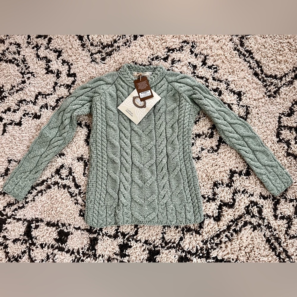 Aran Sweater - Green - S - Brand New